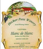 赫克帕斯白中白干白葡萄酒(Hecker Pass Blanc De Blanc, California, USA)