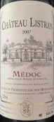 力士將酒莊干紅葡萄酒(Chateau Listran, Medoc, France)