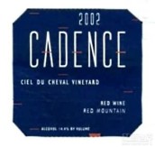 凱登斯天空馬園干紅葡萄酒(Cadence Winery Ciel du Cheval Vineyard Red, Columbia Valley, USA)