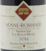 丹尼尔瑞阳父子沃恩罗曼尼博蒙干红葡萄酒(Daniel Rion & Fils Vosne-Romanee Les Beaux-Monts, Vosne-Romanee, France)