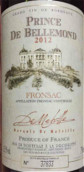 貝爾蒙王子紅葡萄酒(Prince De Bellemond, Fronsac, France)