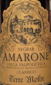尼格拉酒庄莫林经典阿玛罗尼红葡萄酒(Cantina di Negrar Terre Molin Amarone della Valpolicella Classico DOCG, Veneto, Italy)