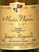 馬丁沃斯曼酒莊SW灰皮諾橡木桶干白葡萄酒(Weingut Martin Wassmer SW Grauer Burgunder Barrique QbA Trocken, Baden, Germany)