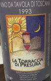 托拉西亞普雷蘇拉托斯卡納1993年紅葡萄酒(Torraccia di Presura Tavola di Toscana 1993, Cannobio, Italy)