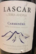 安迪娜酒莊拉斯卡爾佳美娜紅葡萄酒(Terra Andina Lascar Carmenere, Central Valley, Chile)