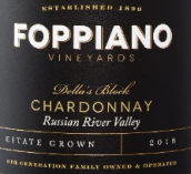 福樂(lè)祿酒莊德拉園霞多麗白葡萄酒(Foppiano Vineyards Della's Block Chardonnay, Russian River Valley, USA)