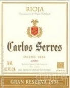 卡洛斯?塞雷斯特級珍藏干紅葡萄酒(Bodegas Carlos Serres Rioja Gran Reserva DOCa, Rioja, Spain)