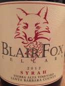 布萊爾狐鐵而瑞阿爾塔西拉干紅葡萄酒(Blair Fox Tierra Alta Vineyard Syrah, Santa Barbara County, USA)