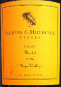 貝希酒莊奧克維爾梅洛干紅葡萄酒(Behrens and Hitchcock Oakville Merlot, Napa Vally, USA)