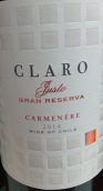 克拉羅特級珍藏佳美娜干紅葡萄酒(Claro Gran Reserva Carmenere, Central Valley, Chile)