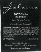 加拉瑪賈洛灰皮諾干白葡萄酒(Jalama Giallo Pinot Gris, Santa Barbara County, USA)