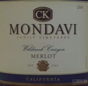 C K Mondavi Family Vineyards Wildcreek Canyon Merlot, California, USA
