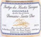 圣杜卡酒莊上嘉瑞園尚品紅葡萄酒(Domaine Santa Duc Prestige Des Hautes Garrigues, Gigondas, France)