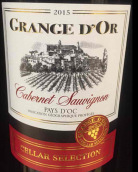 葛蘭許酒莊窖藏精選赤霞珠紅葡萄酒(Grange D'Or Cellar Selection Cabernet Sauvignon, Pays D'OC, France)