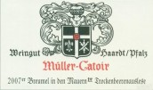 卡托尔哈尔特伯哲园雷司令逐粒枯萄精选甜白葡萄酒(Muller-Catoir Haardter Burgergarten Riesling Trockenbeerenauslese, Pfalz, Germany)