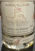 萨德侯爵酒庄白葡萄酒(Marquis de Sade Blanc, Cotes du Rhone, France)