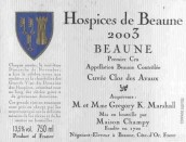 Hospices de Beaune Les Avaux Cuvee Clos des Avaux, Beaune Premier Cru, France