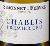 西蒙尼酒莊夏布利一級園白葡萄酒(Simonnet-Febvre Chablis Premier Cru, Chablis, France)