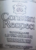 拉古缘纳酒庄致敬红葡萄酒(La Guyennoise Constant Respect, Bordeaux, France)