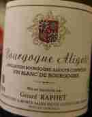 哈貝酒莊勃艮第阿里高特白葡萄酒(Gerard Raphet Bourgogne Aligote, Burgundy, France)