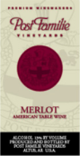 波斯特家族赤梅洛干紅葡萄酒(Post Familie Vineyards Merlot, Altus, USA)