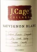 凱奇酒莊長相思干白葡萄酒(J. Cage Cellars Sauvignon Blanc, Sonoma County, USA)