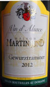 馬丁·楊酒莊瓊瑤漿半干白葡萄酒(Maison Martin Jund Gewurztraminer, Alsace, France)