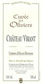 维兰特酒庄奥利维尔特酿红葡萄酒(Chateau Virant Cuvee Oliviers, Coteaux d'Aix-en-Provence, France)