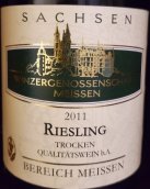 梅森酒莊雷司令白葡萄酒(Winzergenossenschaft Meissen Bereich Meissen Trocken Riesling, Sachsen, Germany)