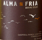 阿爾瑪弗里亞坎貝爾園霞多麗干白葡萄酒(Alma Fria Campbell Ranch Vineyard Chardonnay, Sonoma Coast, USA)