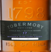 托伯莫里17年馬德拉酒桶陳蘇格蘭單一麥芽威士忌(Tobermory Aged 17 Years Maderia Wine Cask Finish Single Malt Scotch Whisky, The Isle of Mull, UK)