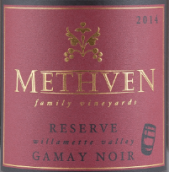 梅斯文家族珍藏佳美干紅葡萄酒(Methven Family Vineyards Reserve Gamay Noir, Willamette Valley, USA)