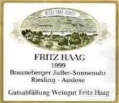 海格布朗伯哲朱弗日晷园9号金瓶封雷司令精选白葡萄酒(Fritz Haag Brauneberger Juffer Sonnenuhr Riesling Auslese Goldkapsel Fuder 9, Mosel, Germany)