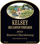 凱爾西珍藏霞多麗干白葡萄酒(Kelsey See Canyon Vineyards Reserve Chardonnay, Santa Barbara County, USA)