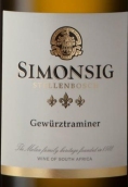 詩夢得酒莊瓊瑤漿白葡萄酒(Simonsig Gewurztraminer, Stellenbosch, South Africa)