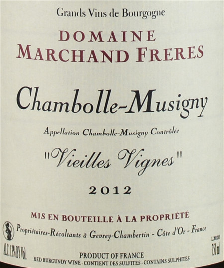 Domaine Marchand Freres Chambolle-Musigny Vieilles Vignes, Cote de
