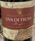 維戈諾沃酒莊費(fèi)德里科托雅紅葡萄酒(Cantina Vignuolo Maniero di Federico Rosso Uva di Troia, Puglia IGT, Italy)