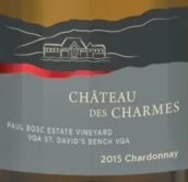 查姆斯酒莊保羅博斯克園霞多麗白葡萄酒(Chateau des Charmes Paul Bosc Estate Vineyard Chardonnay, St David's Bench, Canada)