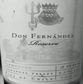 唐費(fèi)南德酒莊佳美娜干紅葡萄酒(Don Fernandez Carmenere, Cachapoal Valley, Chille)