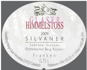 格拉澤西萬尼干型遲摘葡萄酒(Weingut Glaser Himmelstoss Silvaner Spatlese trocken, Franken, Germany)