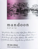 曼顿老藤西拉干红葡萄酒(Mandoon Estate Old Vine Shiraz, Perth Hill, Australia)