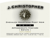 杰伊·克里斯托弗熱情園黑皮諾干紅葡萄酒(J. Christopher Wines Appassionata Vineyard Pinot Noir, Chehalem Mountain, USA)