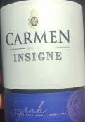 卡門酒莊勛章西拉紅葡萄酒(Carmen Insigne Syrah, Central Valley, Chile)