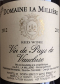 米麗拉酒莊紅葡萄酒(Domaine la Milliere,  Vin de Pays de Vaucluse, France)