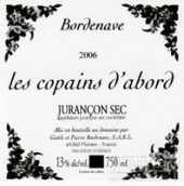 博德納福阿波爾科佩斯白葡萄酒(Domaine Bordenave Les Copains d'Abord, Jurancon, France)