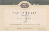 朱迪卡園桑塔茱莉亞灰皮諾干紅葡萄酒(Familia Zuccardi Santa Julia Pinot Noir, Mendoza, Argentina)