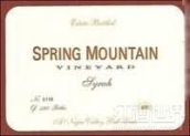 春山西拉干紅葡萄酒(Spring Mountain Vineyard Syrah, Spring Mountain District, USA)