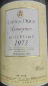 公爵之鑰酒莊年份雅文邑白蘭地(Cles des Ducs Millesime Armagnac, Armagnac, France)