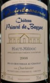 普里厄貝薩酒莊精華紅葡萄酒(Chateau Prieure de Beyzac Quintessence, Haut-Medoc, France)