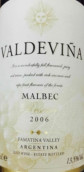 瓦德維納馬爾貝克干紅葡萄酒(Valdevina Malbec, Famatina Valley, Argentina)